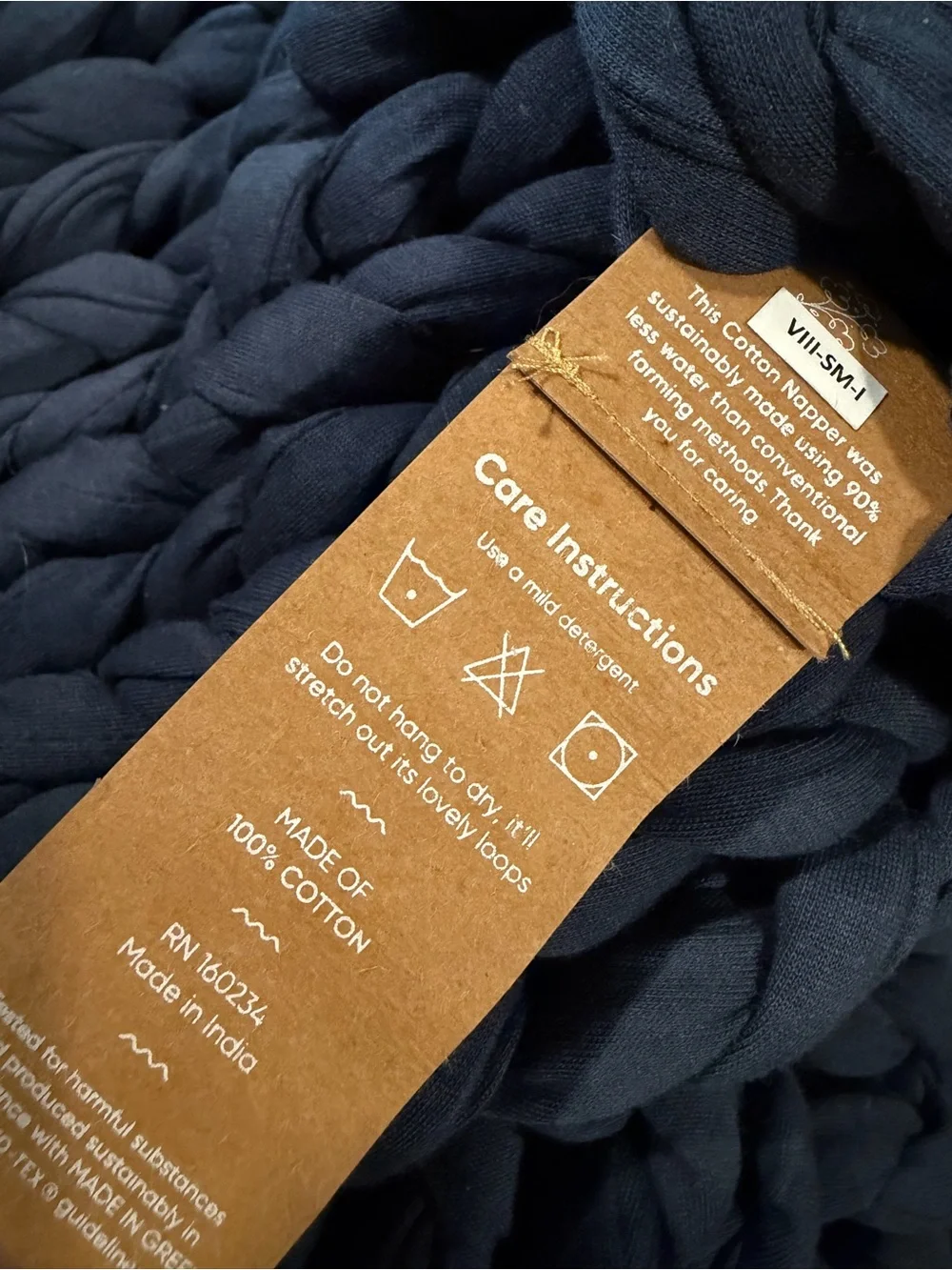 NWT Bearaby Cotton Napper Weighted Blanket Midnight Blue 10 lb 40x64